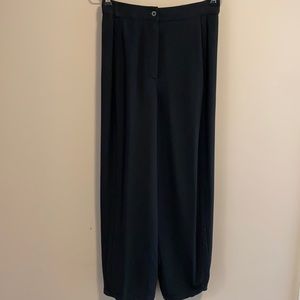 Giorgio Armani Le Collezioni black silk tuxedo pants. GORGEOUS